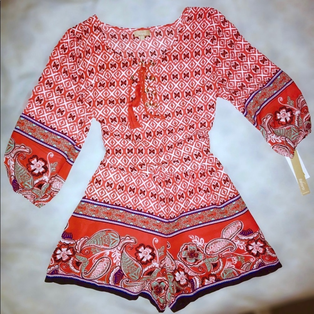 Takara Orange/Multicolor Romper
